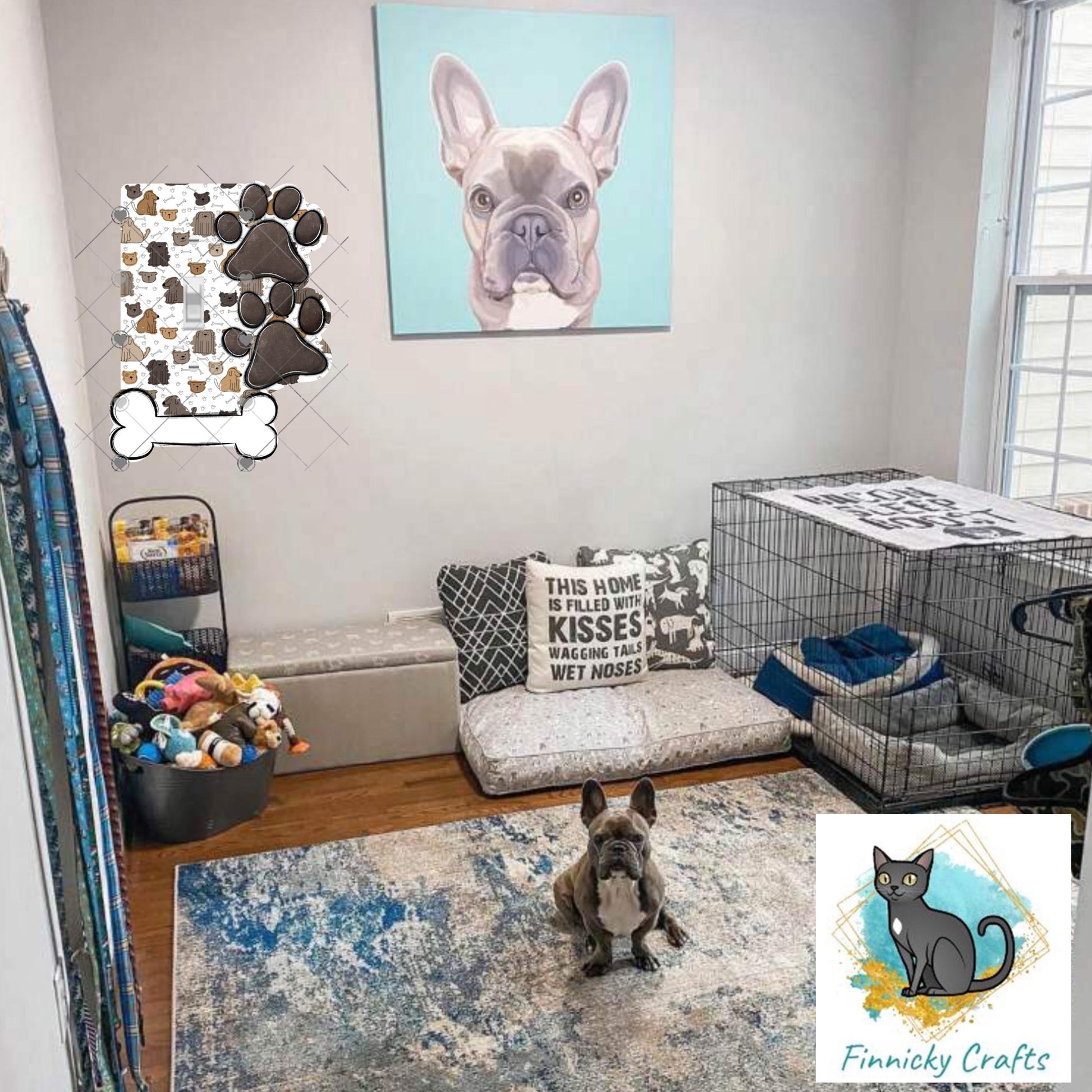 Dog Paws - Bones - Puppy - Digital Design- Light Switch - Sublimation