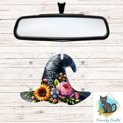 Halloween Floral Witch’s Hat png - Sublimation Designs Wall Hanger - Earrings Png, sign, Night Light, Decor