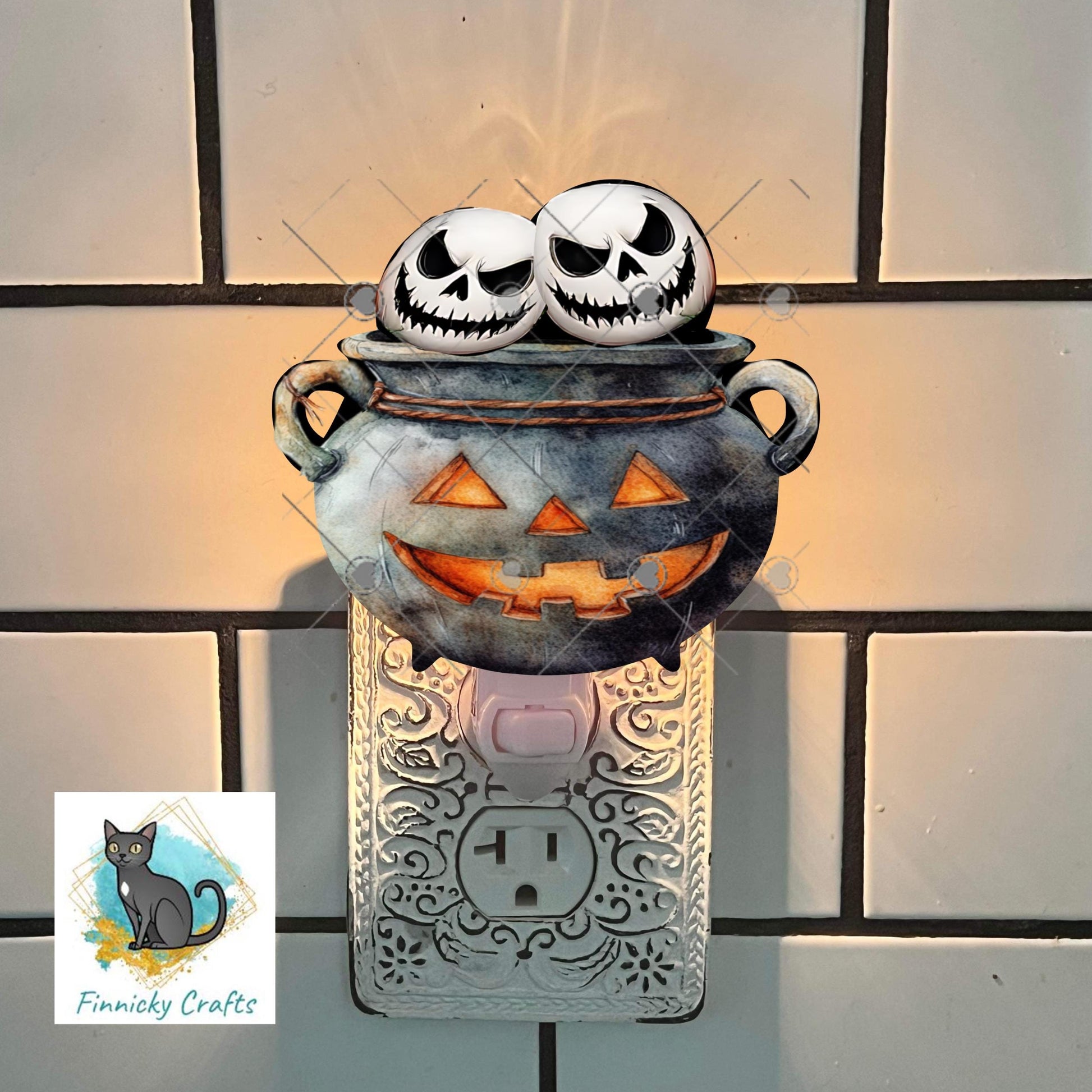 Witch's Cauldron - Skulls - Sublimation Designs Wall Door Hanger, Earrings, Decor, Sign, DTF