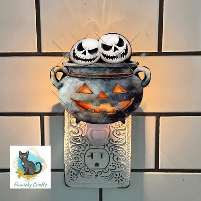 Witch's Cauldron - Skulls - Sublimation Designs Wall Door Hanger, Earrings, Decor, Sign, DTF