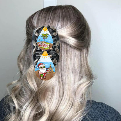 Mr. And Mrs. Santa Claus on the beach Teardrop Bundle, Sublimation, Digital, PNG Design, Download for Earrings and Hair Clips