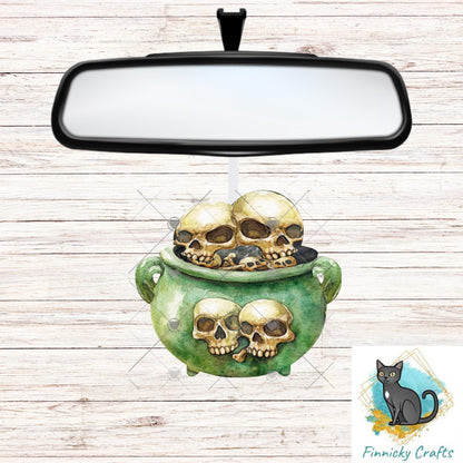 Witch's Cauldron - Skulls - Sublimation Designs Wall Door Hanger, Earrings, Decor, Sign, DTF
