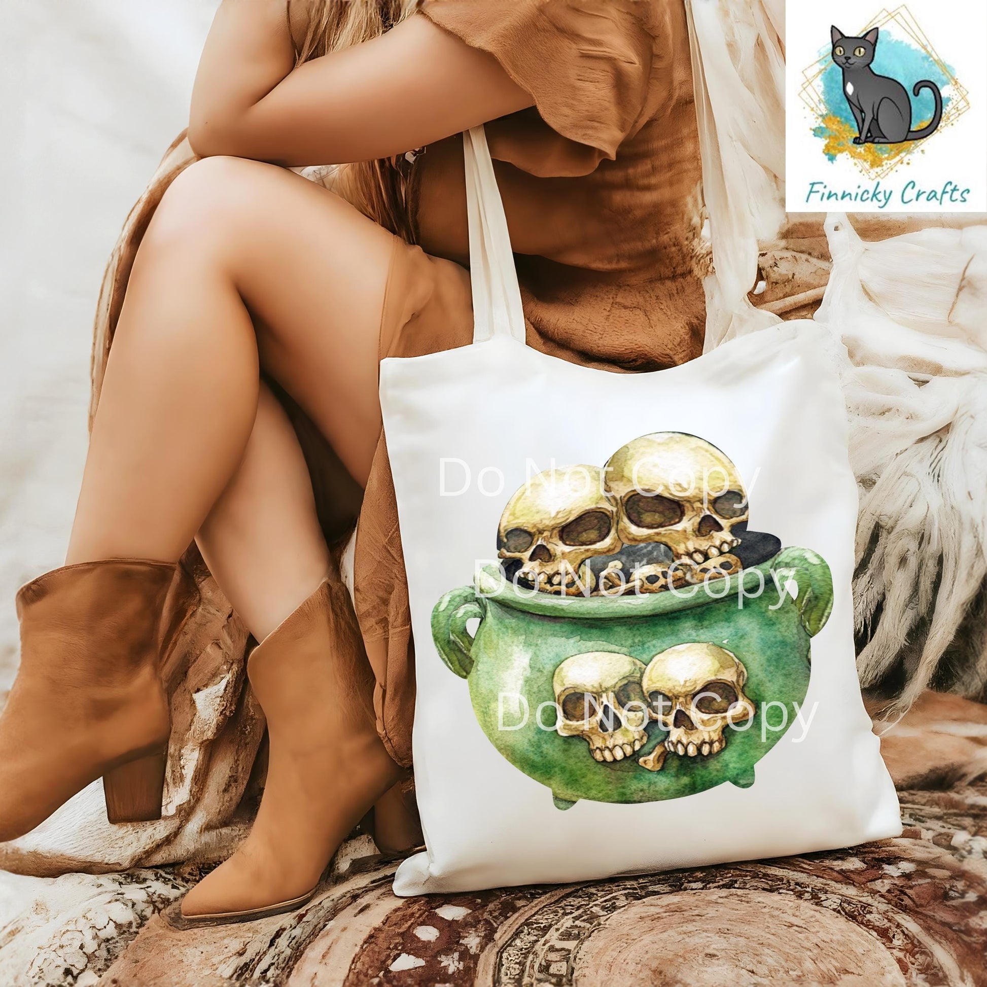 Witch's Cauldron - Skulls - Sublimation Designs Wall Door Hanger, Earrings, Decor, Sign, DTF