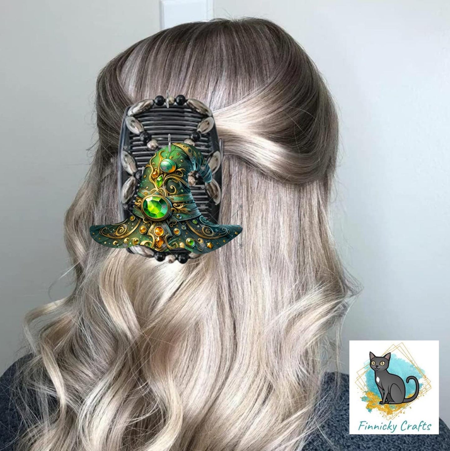 Halloween Green Witch’s Hat png - Sublimation Designs Wall Hanger - Earrings Png, sign, Night Light, Decor