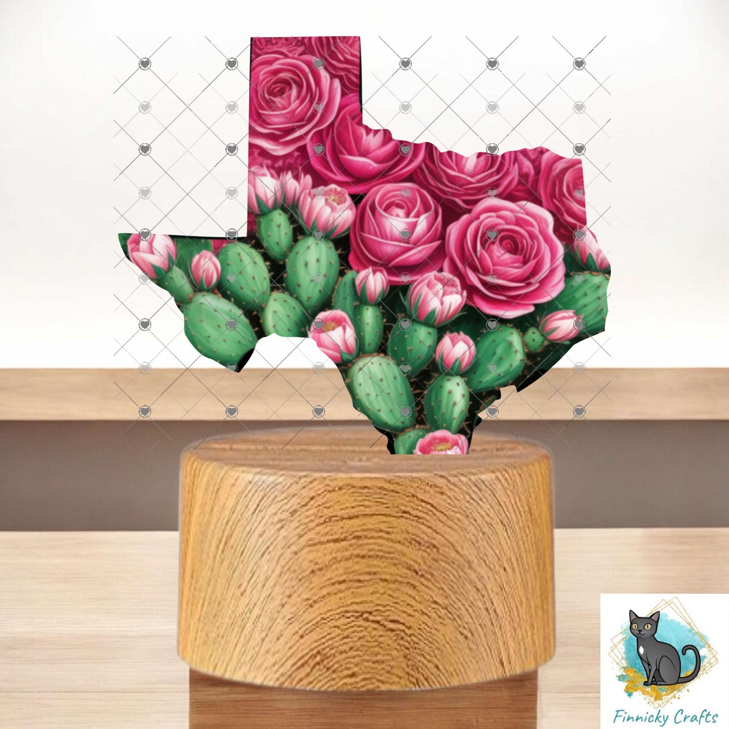 Texas Cactus png - Sublimation Designs - Acrylic Light Base - Decor - Night Light - Gift