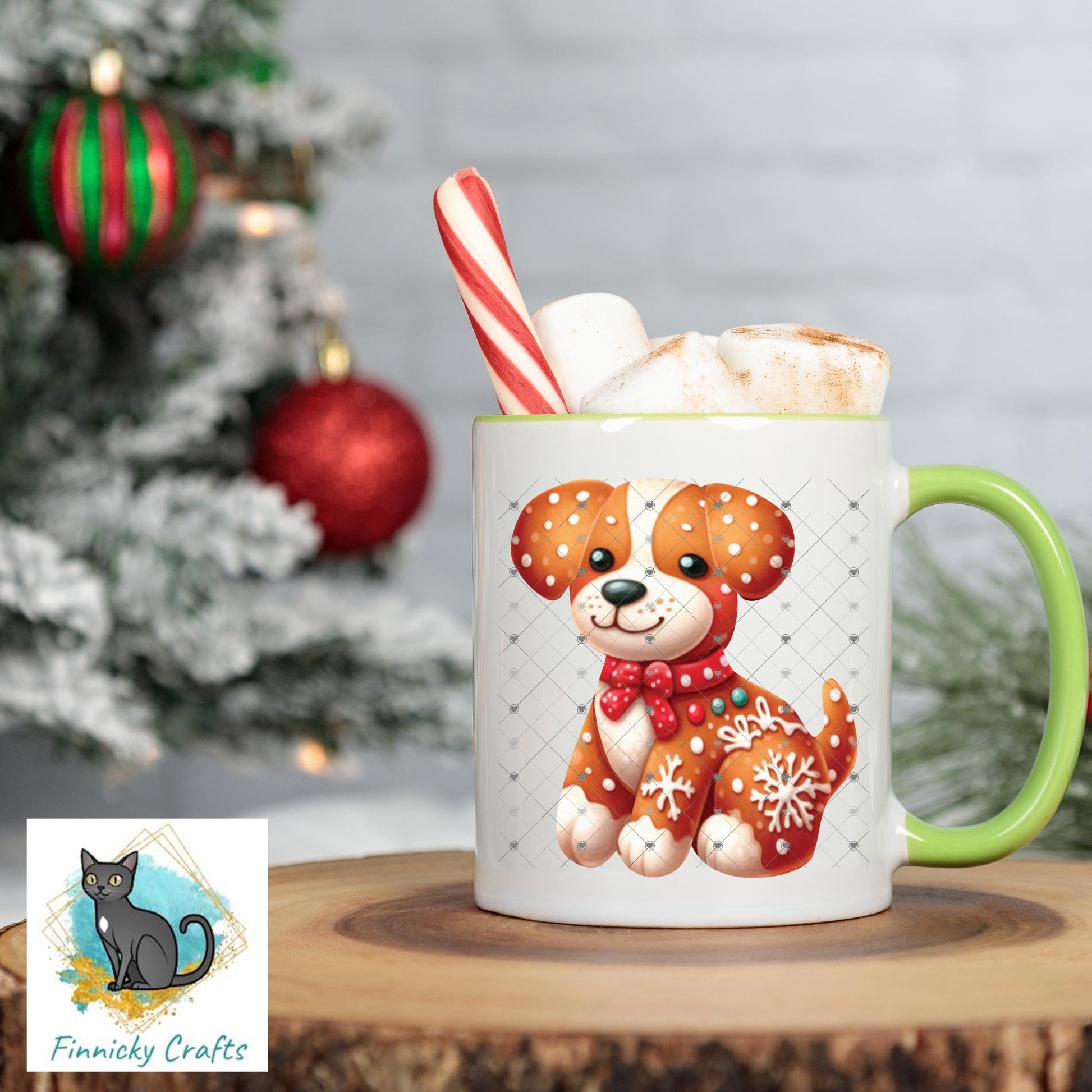 Gingerbread Dog, Digital, PNG, Design, Download, Door Hanger, Ornament, Earrings, Night Light, DTF