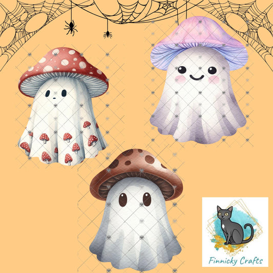 Dirty Bags Ghost Mushrooms Bundle Sublimation, Digital, PNG, Design, Download, Earrings, Night Light, Sign