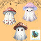 Dirty Bags Ghost Mushrooms Bundle Sublimation, Digital, PNG, Design, Download, Earrings, Night Light, Sign