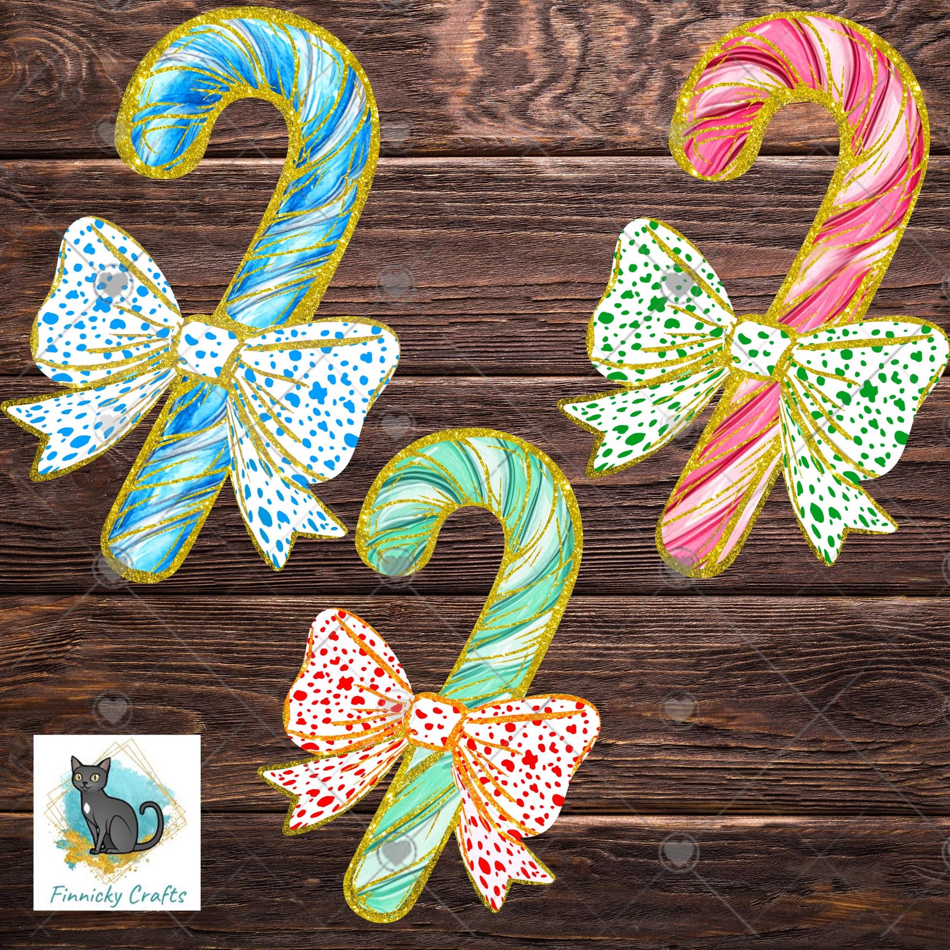 Candy Cane Bow Christmas Sublimation Design png, Earrings, Door Hanger, Ornament, DTF