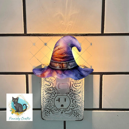 Halloween Purple Witch’s Hat png - Sublimation Designs Wall Hanger - Earrings Png, sign, Night Light, Decor