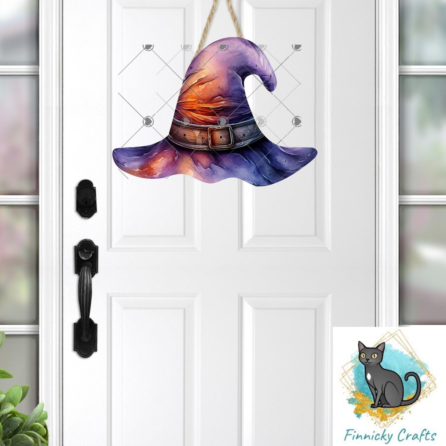 Halloween Purple Witch’s Hat png - Sublimation Designs Wall Hanger - Earrings Png, sign, Night Light, Decor