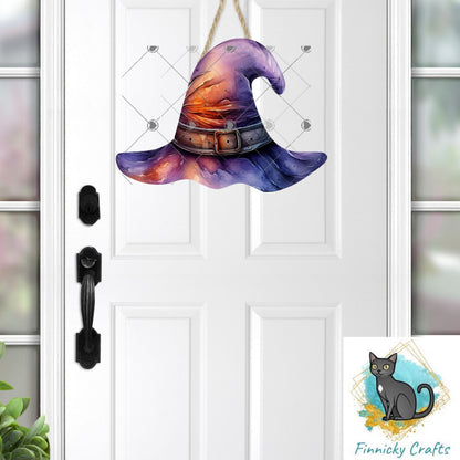 Halloween Purple Witch’s Hat png - Sublimation Designs Wall Hanger - Earrings Png, sign, Night Light, Decor