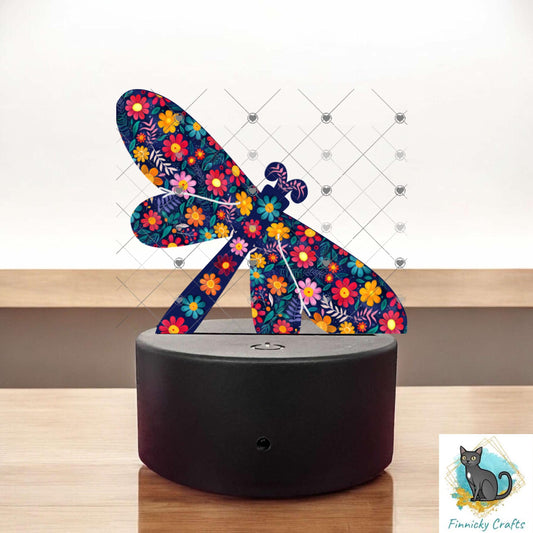 Floral Dragonfly - Sublimation Digital Design Bundle - MDF, Acrylic, Light Base