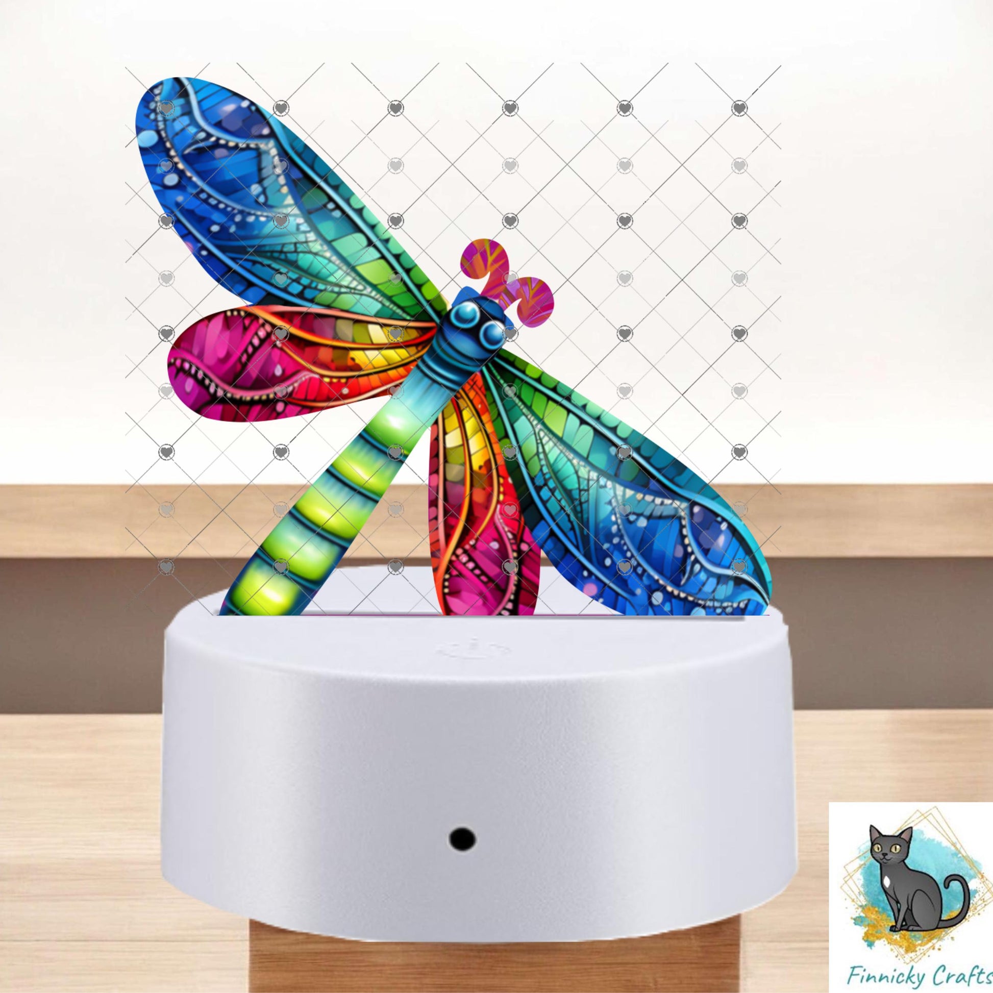 Muliticolor Dragonfly - Sublimation Digital Design Bundle - MDF, Acrylic, Light Base