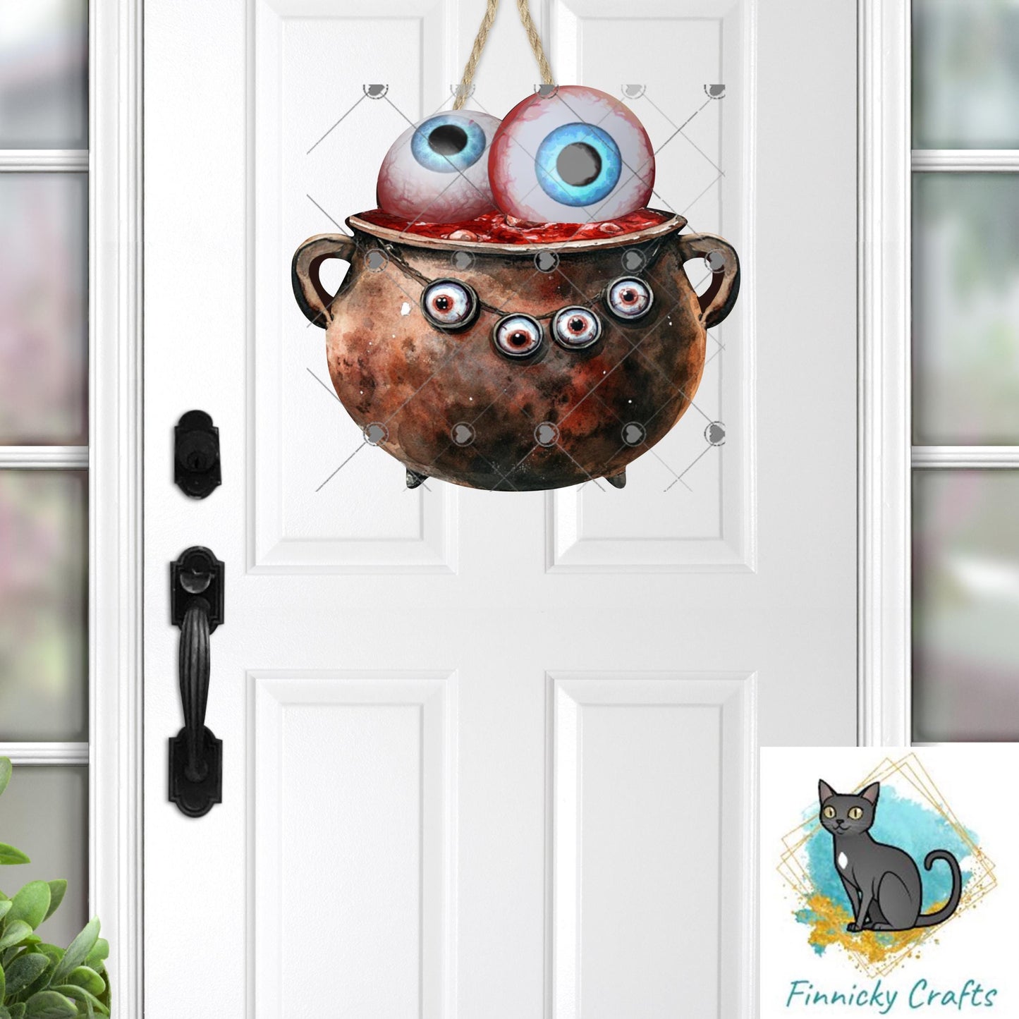 Witch's Cauldron - Eyeballs- Sublimation Designs Wall Door Hanger, Earrings, Decor, Sign, DTF
