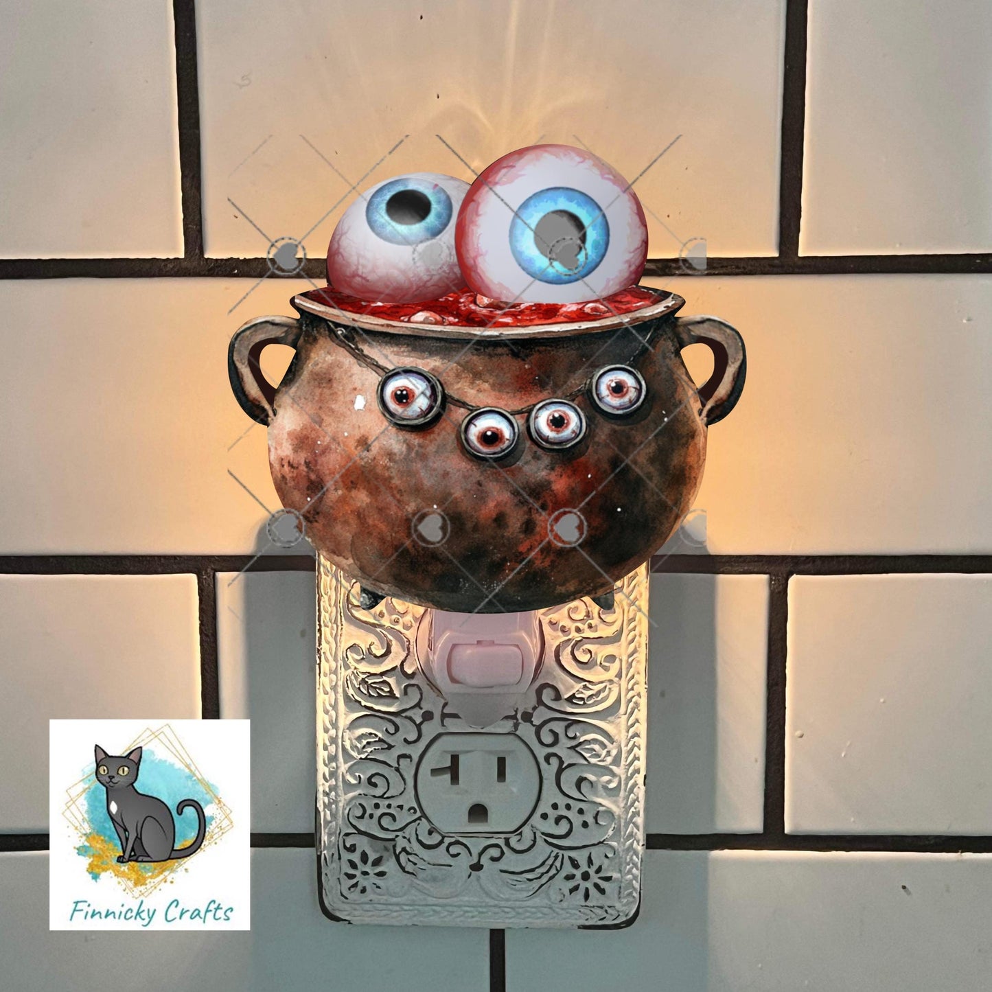 Witch's Cauldron - Eyeballs- Sublimation Designs Wall Door Hanger, Earrings, Decor, Sign, DTF