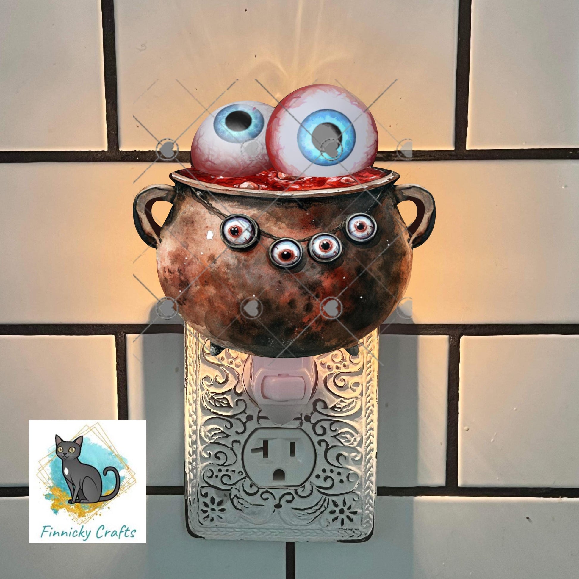 Witch's Cauldron - Eyeballs- Sublimation Designs Wall Door Hanger, Earrings, Decor, Sign, DTF