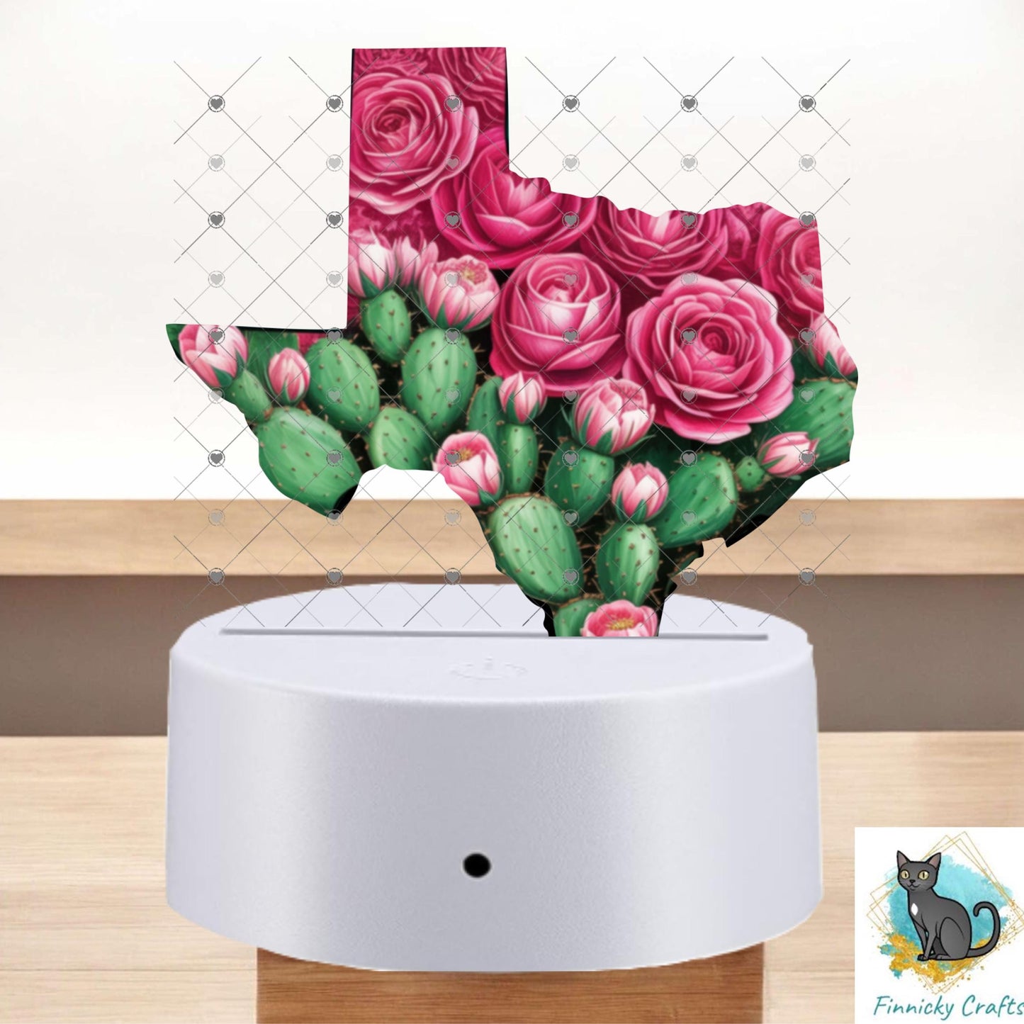 Texas Cactus png - Sublimation Designs - Acrylic Light Base - Decor - Night Light - Gift