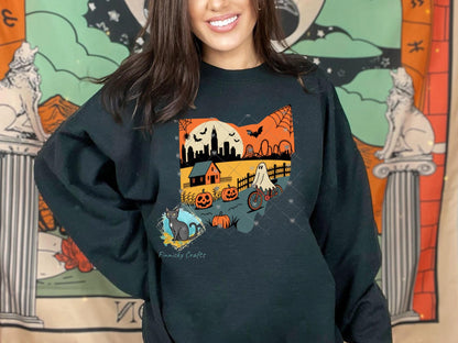 Ohio State Shape, Halloween, Sublimation, PNG, Digital Download, Door Hanger, Ornament, Earrings, T-shirt
