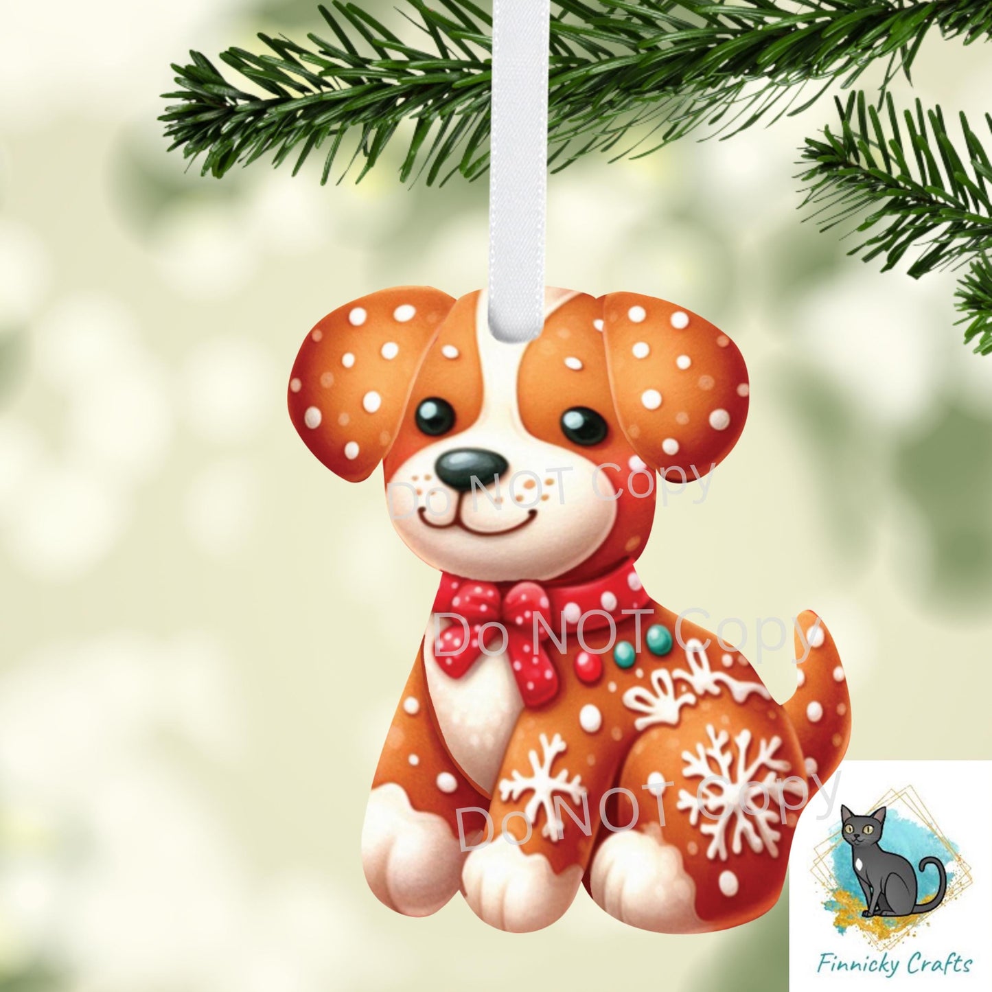 Gingerbread Dog, Digital, PNG, Design, Download, Door Hanger, Ornament, Earrings, Night Light, DTF