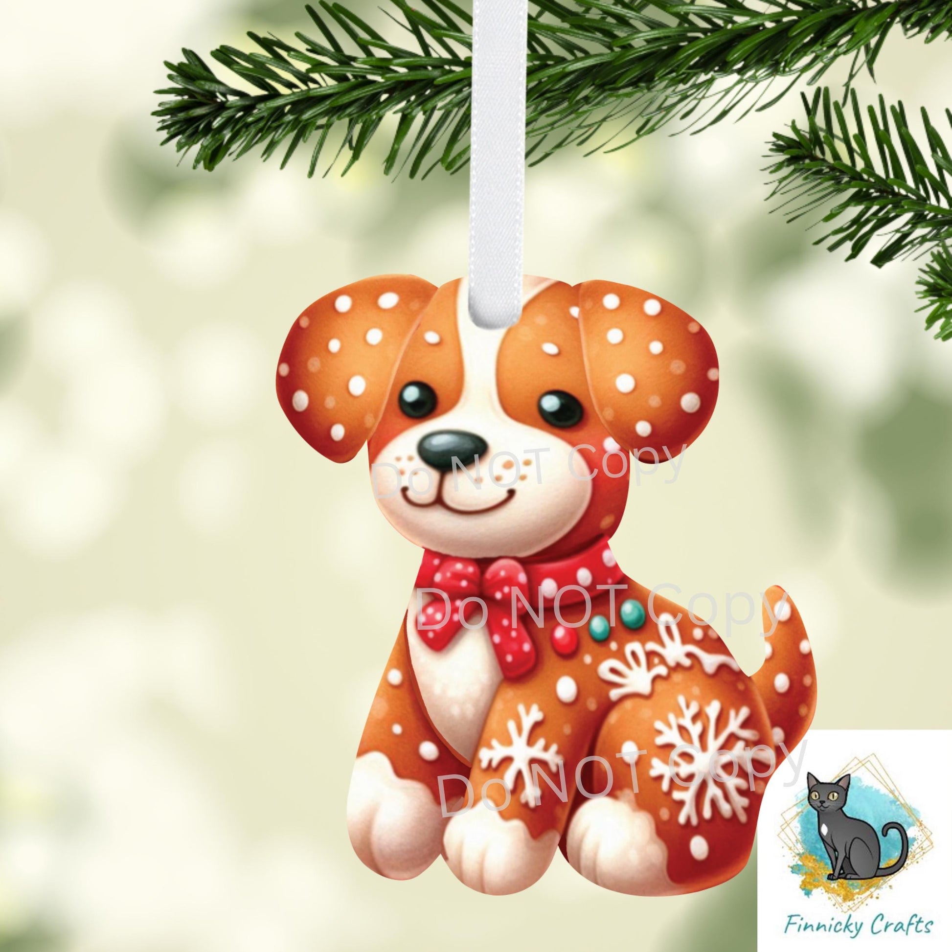 Gingerbread Dog, Digital, PNG, Design, Download, Door Hanger, Ornament, Earrings, Night Light, DTF