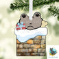 Cute dog in a chimney - Digital Design- Ornament, Shirt, Night Light - Acrylic or MDF