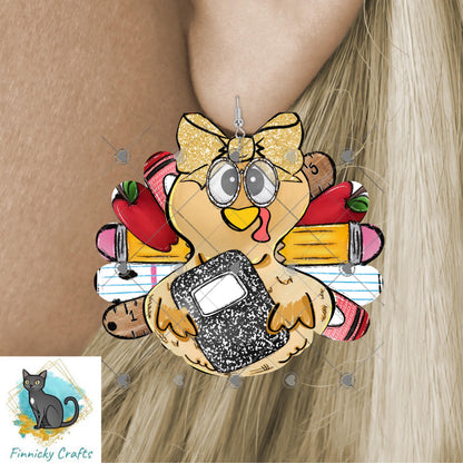 Turkey with bow bundle, Design, Digital, Download, Sublimation, Door Hanger, Tiered Tray, Decoration, Earrings, football, teacher