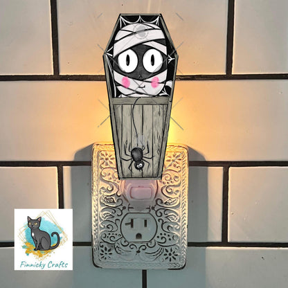 Halloween Sublimation Digital Design - Coffin, PNG, Bag charms, Night Light, earrings, sign, hair clip