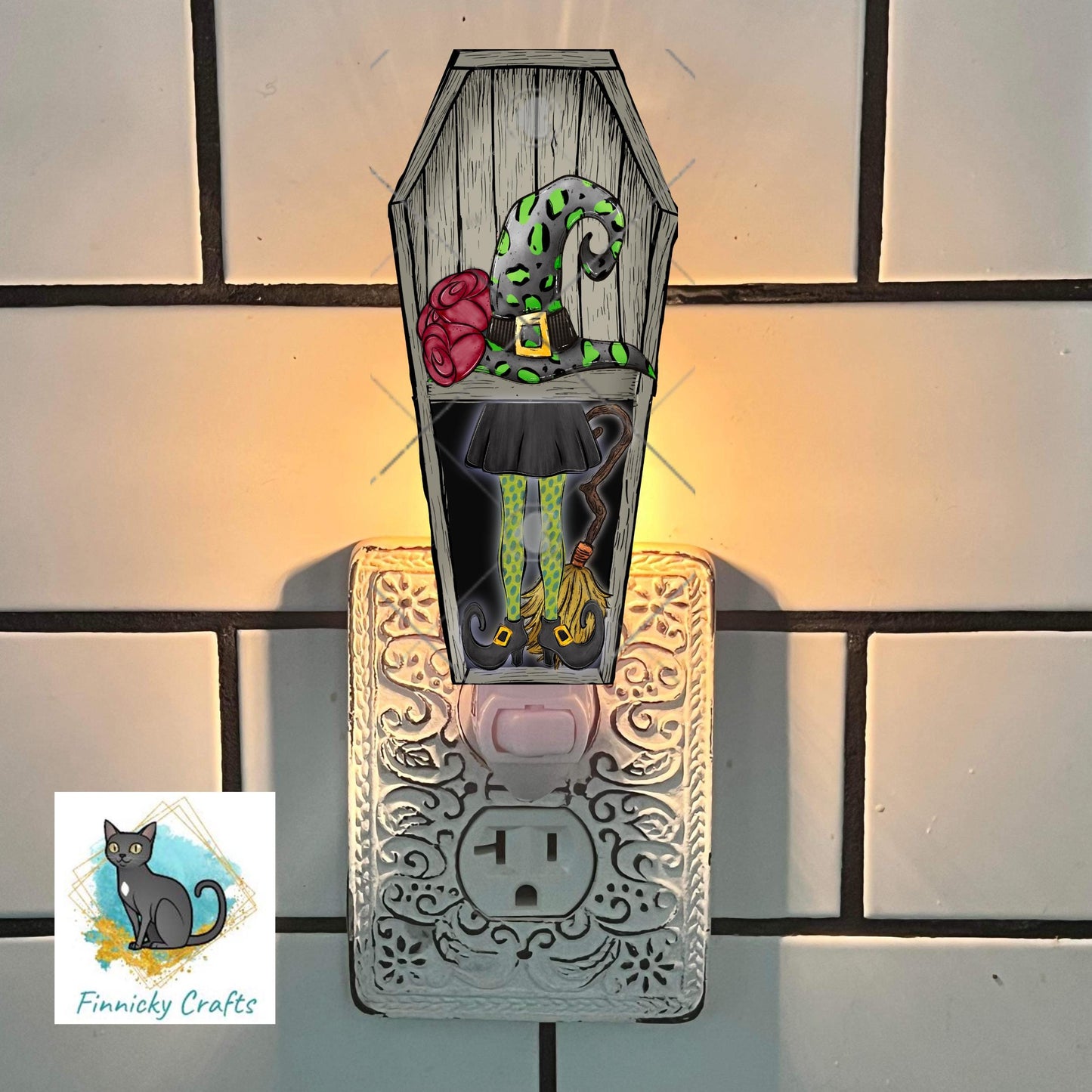 Halloween Sublimation Digital Design - Coffin, PNG, Bag charms, Night Light, earrings, sign, hair clip