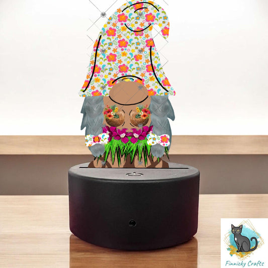 Hula Hawaiian Gnome Light Base png - Sublimation Designs - Gnome Download