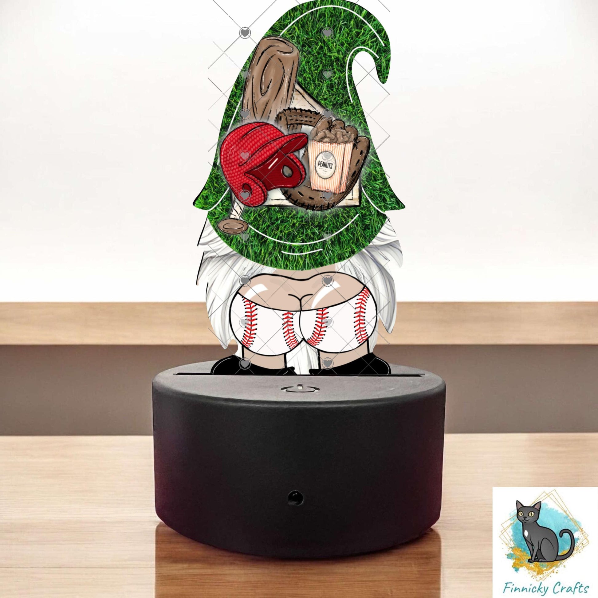 Baseball Gnome Bum Light Base png - Sublimation Designs - Gnome Download