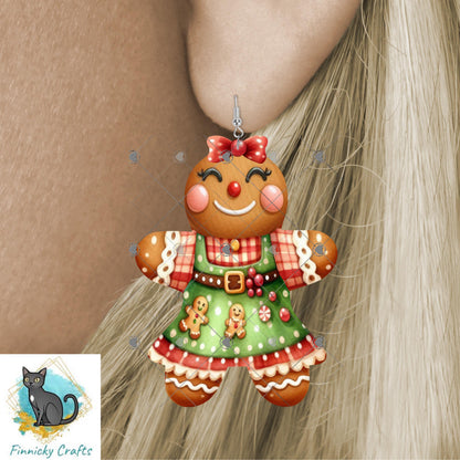 Gingerbread Couple, Gingerbread Man, Gingerbread Girl Digital, PNG, Design, Download, Ornaments, Earrings, Signs