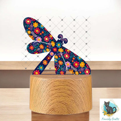 Floral Dragonfly - Sublimation Digital Design Bundle - MDF, Acrylic, Light Base