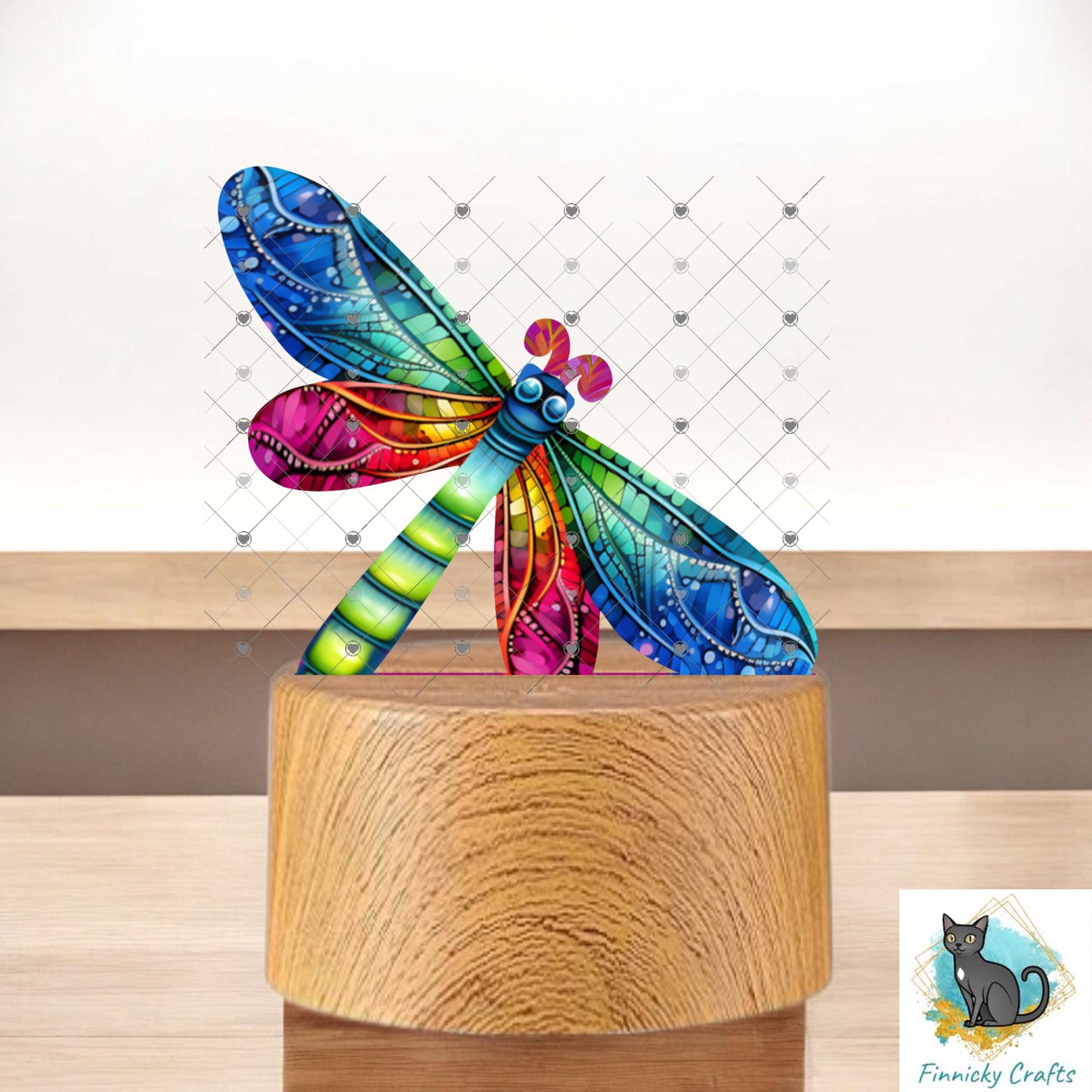 Muliticolor Dragonfly - Sublimation Digital Design Bundle - MDF, Acrylic, Light Base