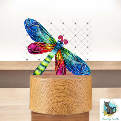 Muliticolor Dragonfly - Sublimation Digital Design Bundle - MDF, Acrylic, Light Base