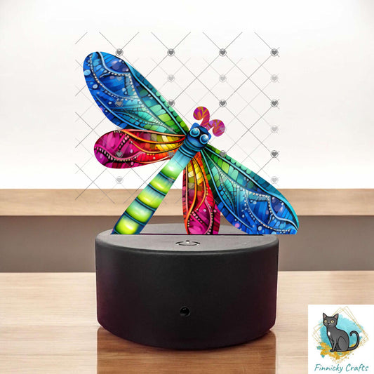 Muliticolor Dragonfly - Sublimation Digital Design Bundle - MDF, Acrylic, Light Base