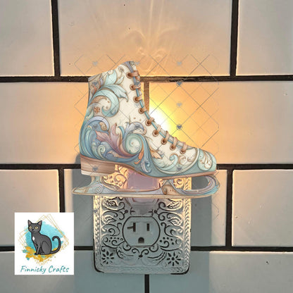Ice Skate - Christmas Sublimation Design PNG Graphic Clip Art Digital, DTF, Earrings, Ornament, Night Light, Door Hanger