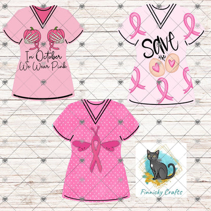 Bundle Nurse Scrubs Earrings, Decor, Badge Reel, Key Ring Sublimation, Digital Design, Download, Breast Cancer Awareness
