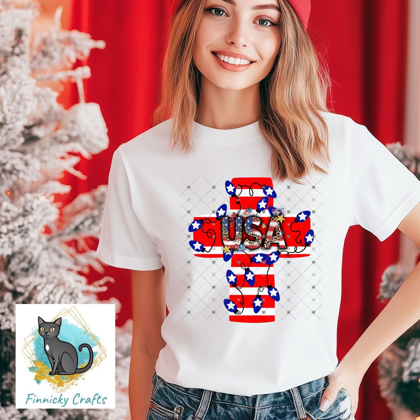 Christmas Lights Cross, Sublimation, Digital, PNG Design, Download for Earrings, Wall Decor, Door Hanger, Keychain