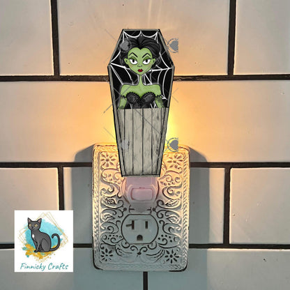 Halloween Sublimation Digital Design - Coffin, PNG, Bag charms, Night Light, earrings, sign, hair clip