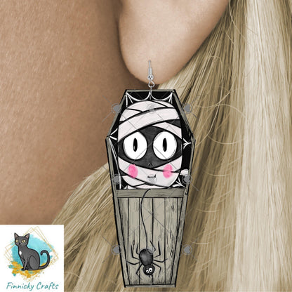 Halloween Sublimation Digital Design - Coffin, PNG, Bag charms, Night Light, earrings, sign, hair clip