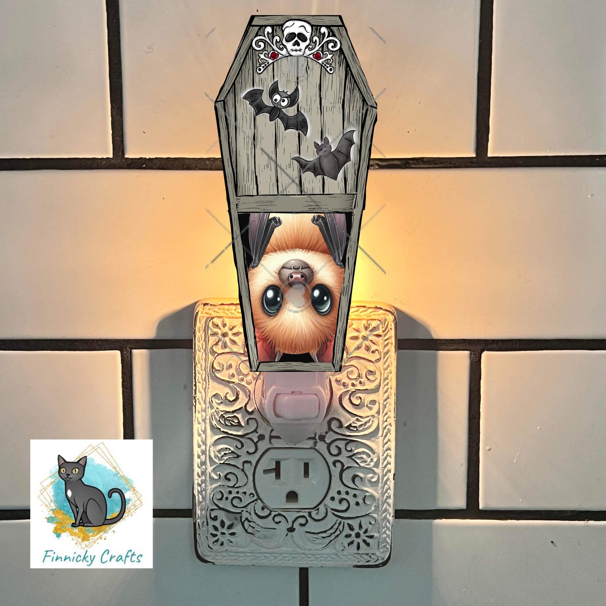 Halloween Sublimation Digital Design - Coffin, PNG, Bag charms, Night Light, earrings, sign, hair clip
