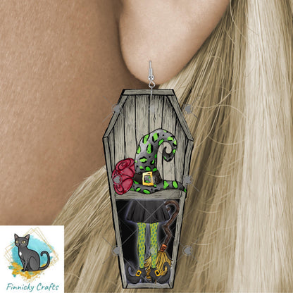 Halloween Sublimation Digital Design - Coffin, PNG, Bag charms, Night Light, earrings, sign, hair clip
