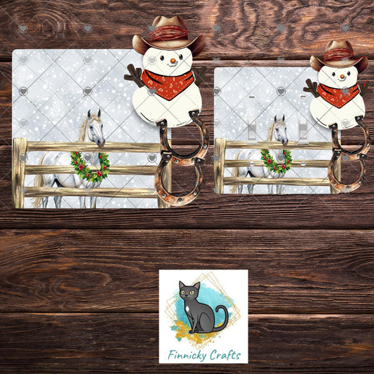 Cowboy Snowman- Double Light Switch - Sublimation Design, Decor, Winter, Christmas