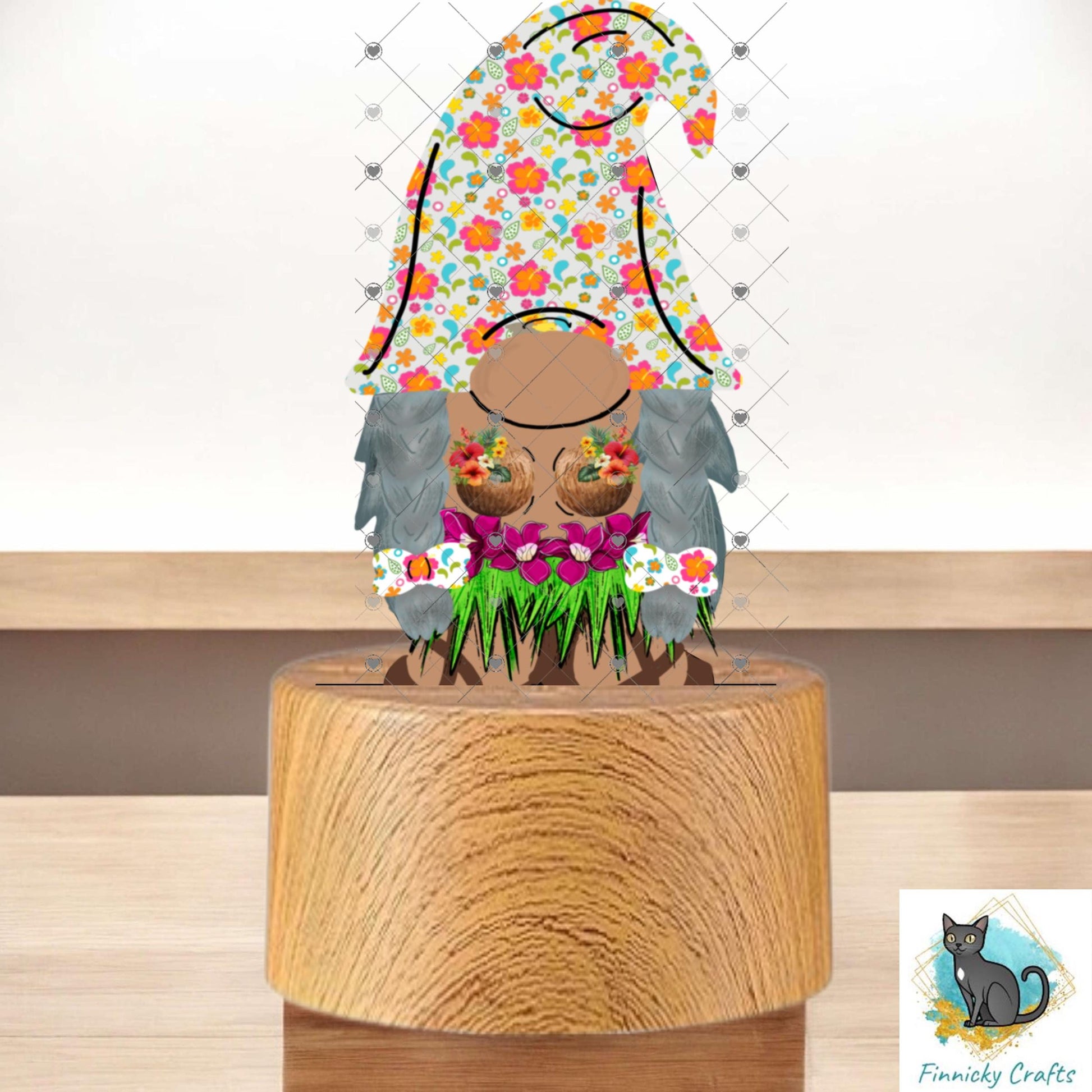 Hula Hawaiian Gnome Light Base png - Sublimation Designs - Gnome Download