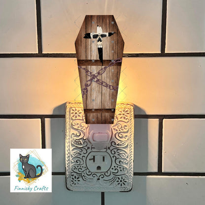 Halloween Sublimation Digital Design - Coffin, PNG, Bag charms, Night Light, earrings, sign, hair clip
