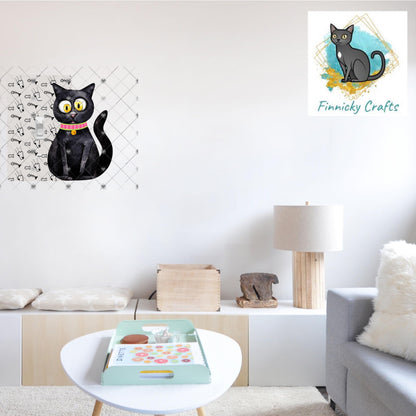Black Cat Light Switch Sublimation Design | Cat Lover Digital Download