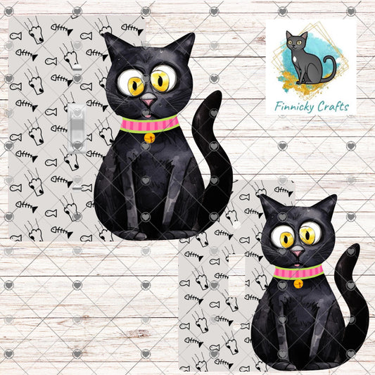 Black Cat Light Switch Sublimation Design | Cat Lover Digital Download