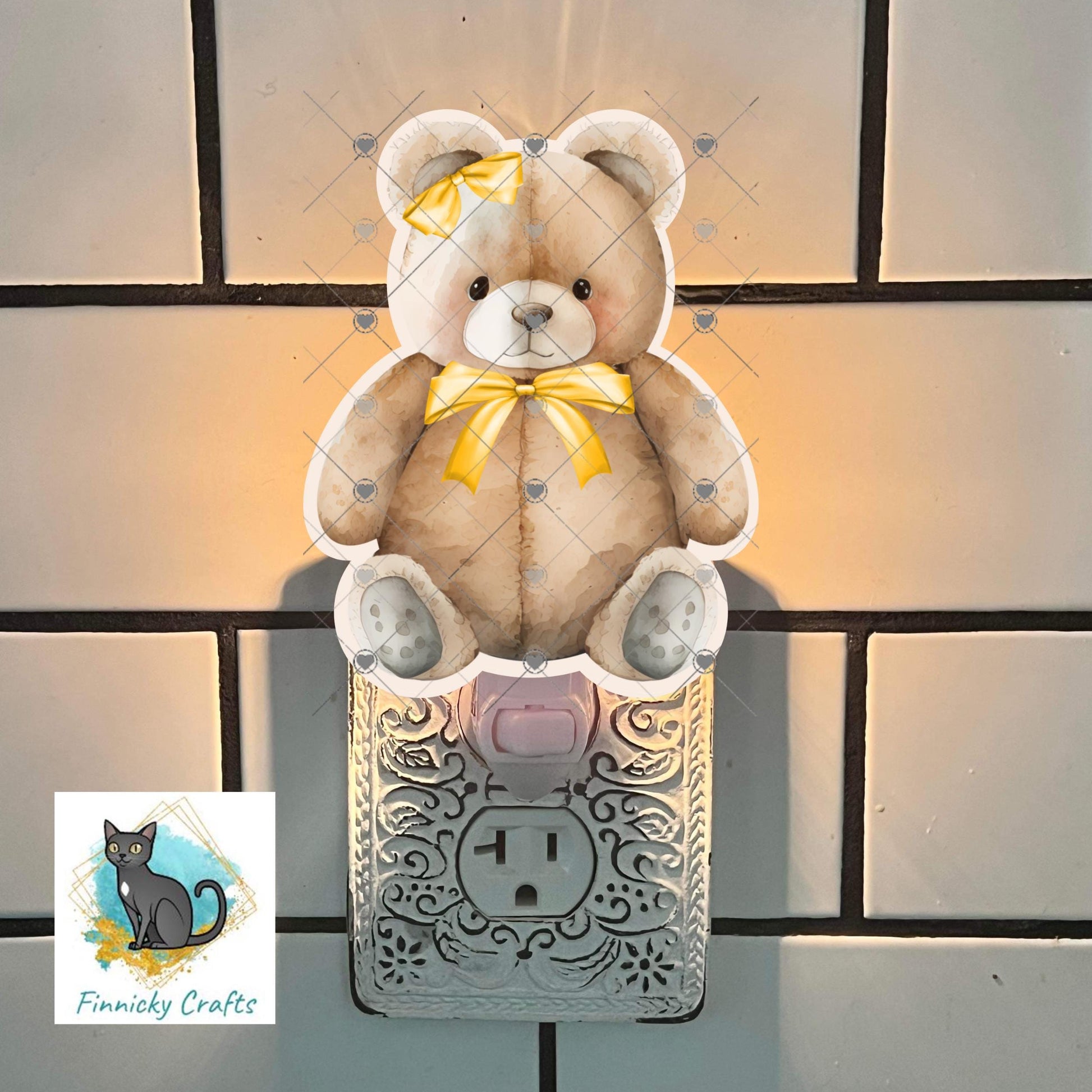 Teddy Bears with bows Bundle - 6 designs total - Sublimation Design - green, purple, yellow png, Acrylic Sublimation, decor, earrings, sign