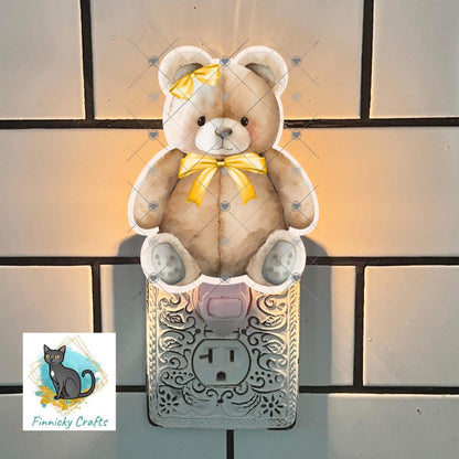 Teddy Bears with bows Bundle - 6 designs total - Sublimation Design - green, purple, yellow png, Acrylic Sublimation, decor, earrings, sign